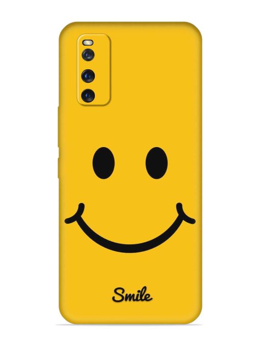 Yellow Smiley Embossed Soft Silicone Case for Iqoo Z1 Zapvi