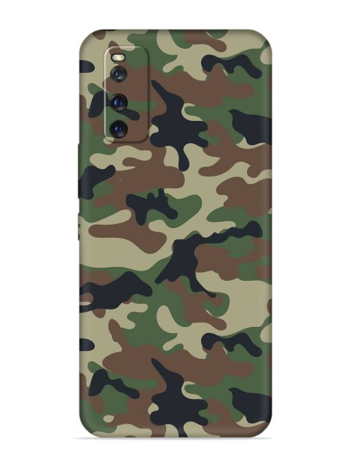 Army Military Camouflage Dark Green Embossed Soft Silicone Case for Iqoo Z1 Zapvi