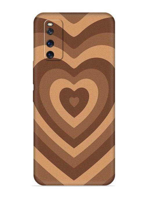 Brown Heart Embossed Soft Silicone Case for Iqoo Z1 Zapvi