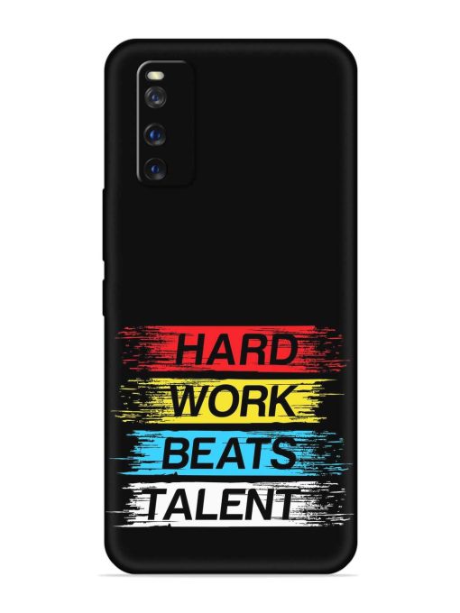 Hard Work Beats Embossed Soft Silicone Case for Iqoo Z1 Zapvi