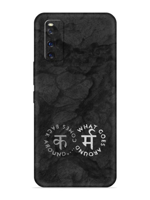 Karma Hindi Word Embossed Soft Silicone Case for Iqoo Z1 Zapvi