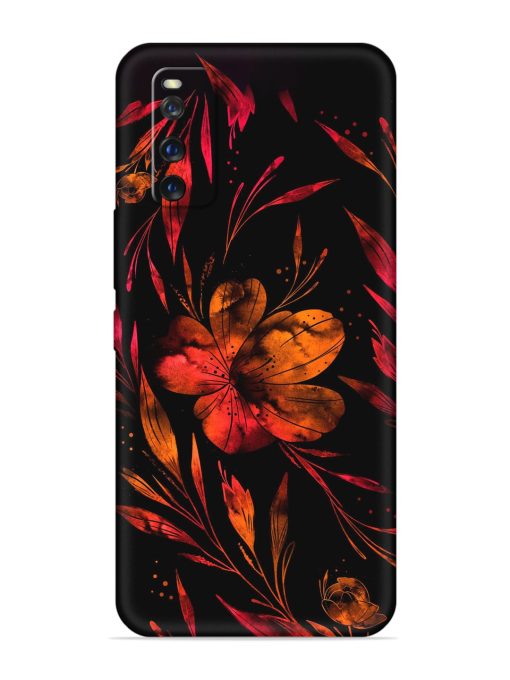 Red Flower Painting Embossed Soft Silicone Case for Iqoo Z1 Zapvi