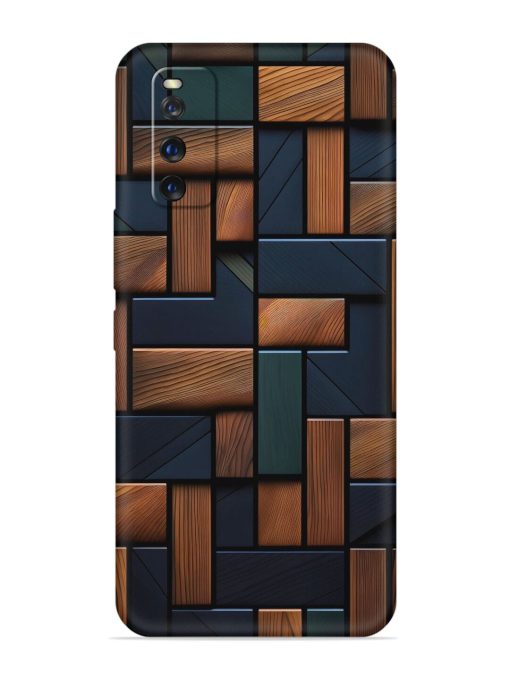 Wooden Background Cubes Embossed Soft Silicone Case for Iqoo Z1