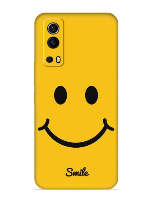 Yellow Smiley Embossed Soft Silicone Case for Iqoo Z3 (5G) Zapvi