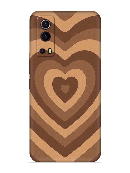 Brown Heart Embossed Soft Silicone Case for Iqoo Z3 (5G) Zapvi