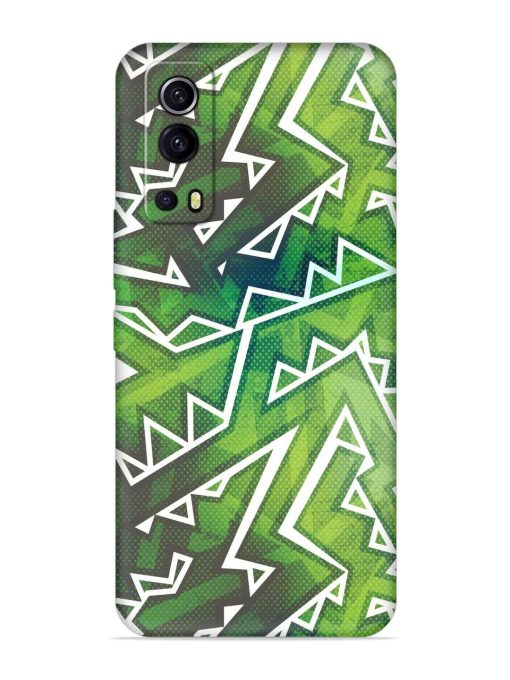 Green Graffiti Seamless Embossed Soft Silicone Case for Iqoo Z3 (5G)