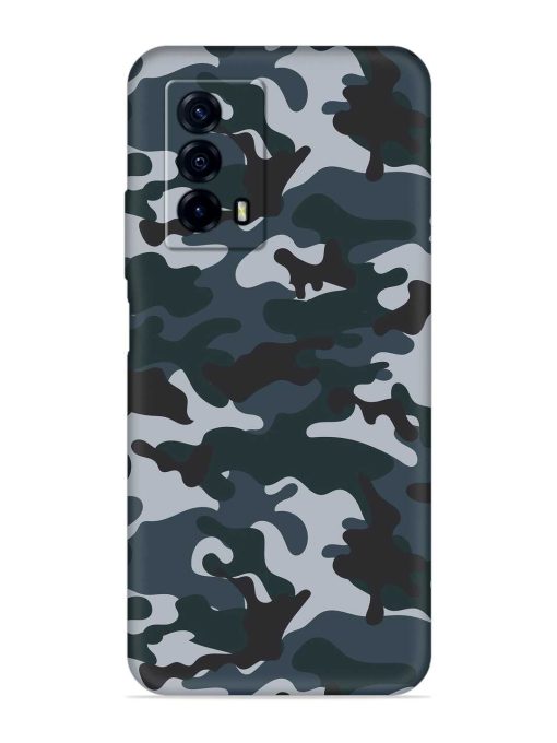 Dark Blue Army Military Art Embossed Soft Silicone Case for Iqoo Z5 (5G) Zapvi