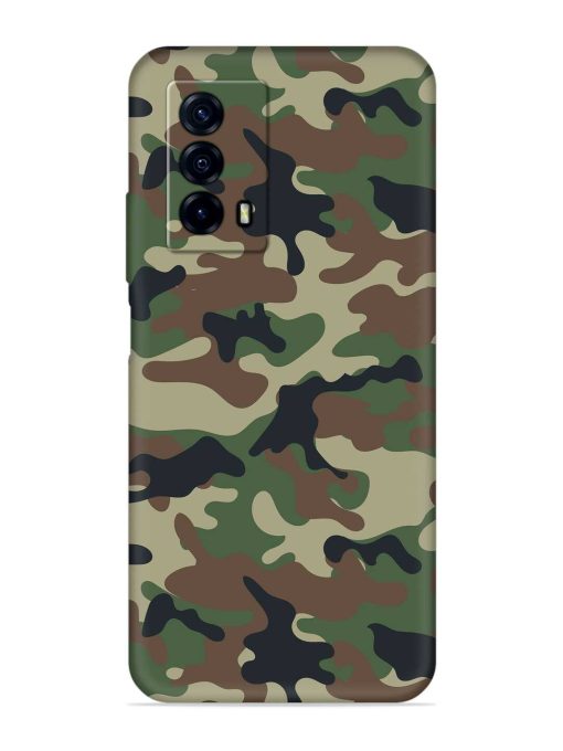 Army Military Camouflage Dark Green Embossed Soft Silicone Case for Iqoo Z5 (5G)