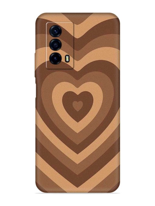 Brown Heart Embossed Soft Silicone Case for Iqoo Z5 (5G)