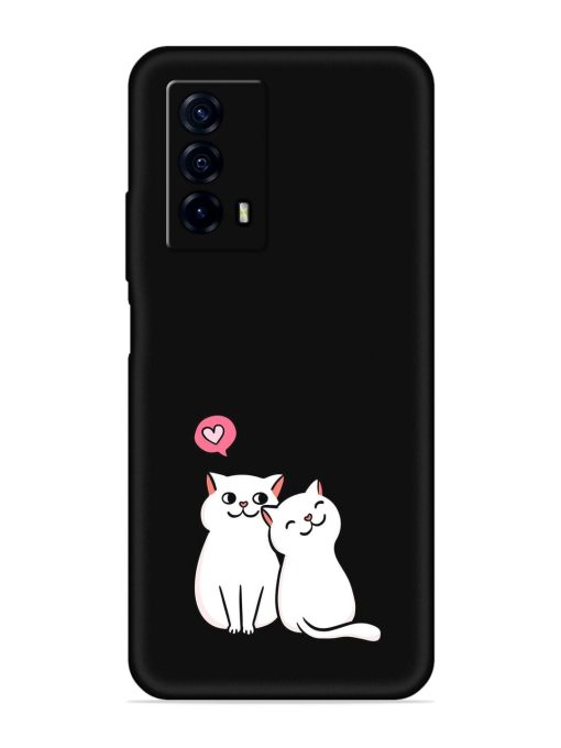 Cute Loving Cats Embossed Soft Silicone Case for Iqoo Z5 (5G) Zapvi