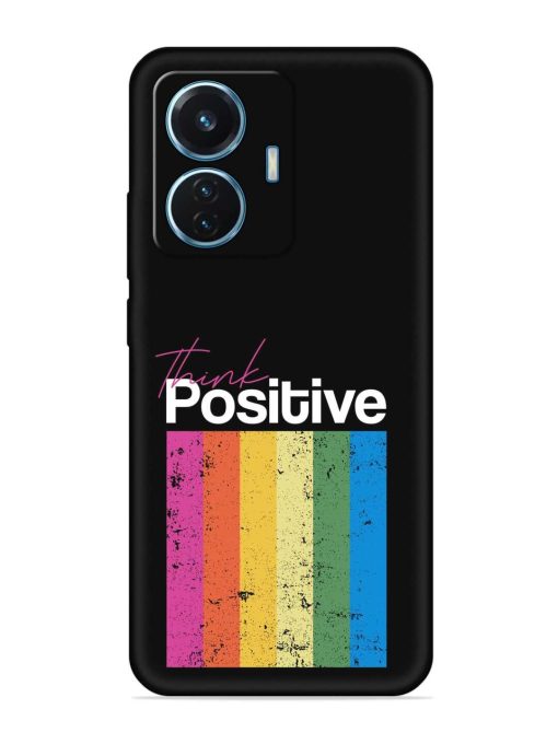 Think Positive Typography Embossed Soft Silicone Case for Iqoo Z6 (44W)