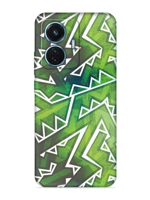 Green Graffiti Seamless Embossed Soft Silicone Case for Iqoo Z6 (44W)