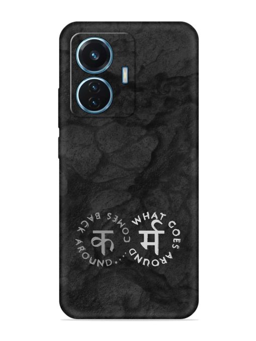 Karma Hindi Word Embossed Soft Silicone Case for Iqoo Z6 (44W)