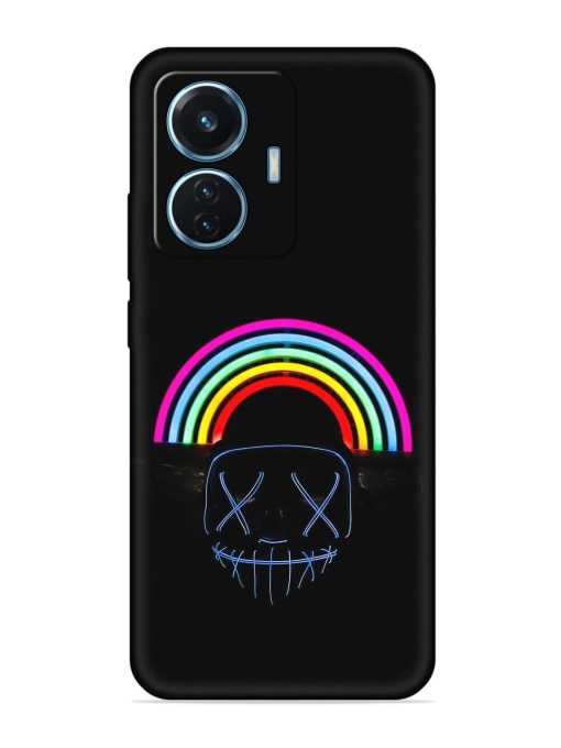 Mask Rainbow Embossed Soft Silicone Case for Iqoo Z6 (44W) Zapvi