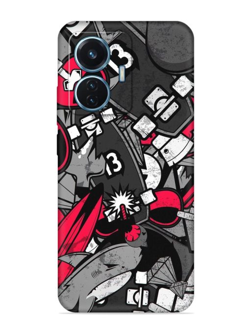 Fictional Doodle Embossed Soft Silicone Case for Iqoo Z6 (44W)