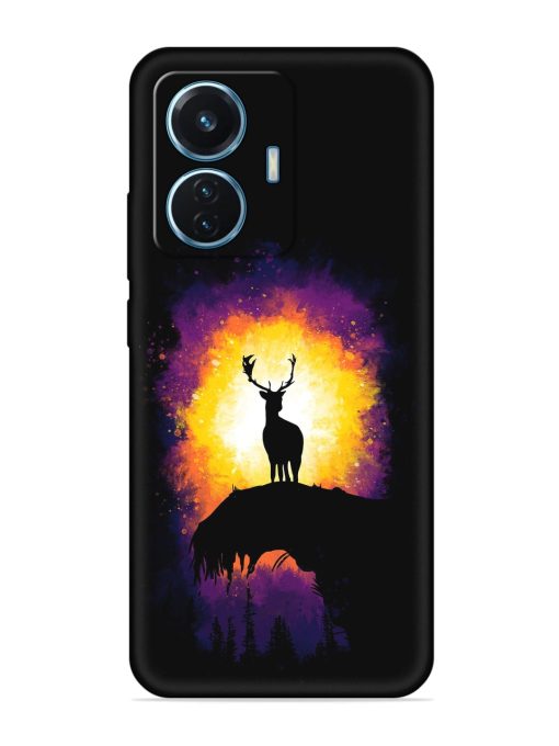 Elk Animal Art Embossed Soft Silicone Case for Iqoo Z6 (44W)