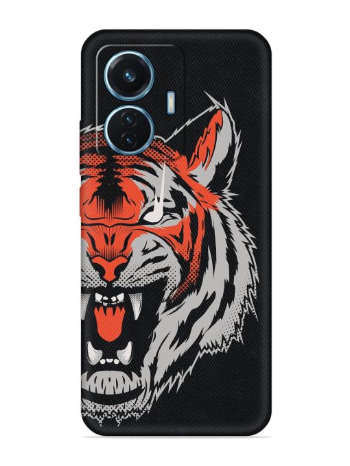 Tiger Aggression Embossed Soft Silicone Case for Iqoo Z6 (44W) Zapvi