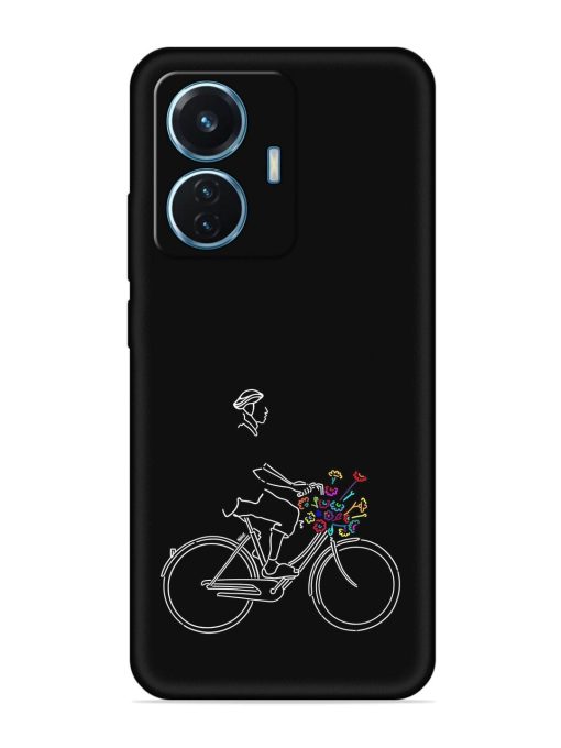 Minimalist Cycle Art Embossed Soft Silicone Case for Iqoo Z6 (44W)