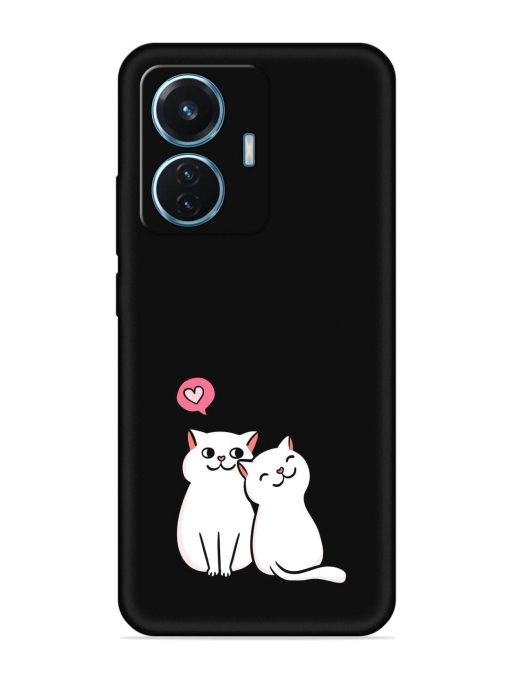 Cute Loving Cats Embossed Soft Silicone Case for Iqoo Z6 (44W) Zapvi