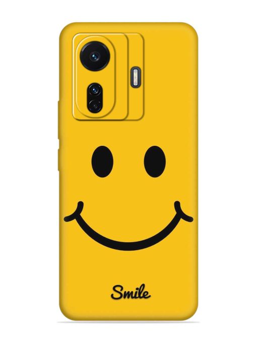 Yellow Smiley Embossed Soft Silicone Case for Iqoo Z6 (5G) Zapvi