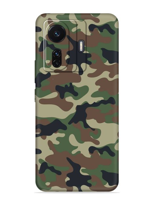 Army Military Camouflage Dark Green Embossed Soft Silicone Case for Iqoo Z6 (5G) Zapvi