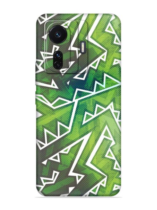 Green Graffiti Seamless Embossed Soft Silicone Case for Iqoo Z6 (5G) Zapvi