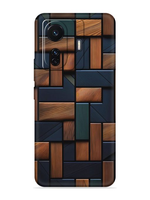 Wooden Background Cubes Embossed Soft Silicone Case for Iqoo Z6 (5G) Zapvi