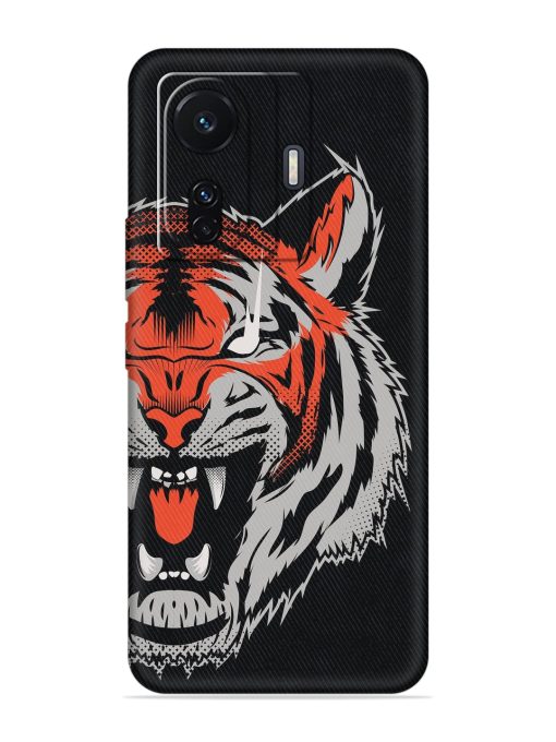 Tiger Aggression Embossed Soft Silicone Case for Iqoo Z6 (5G) Zapvi