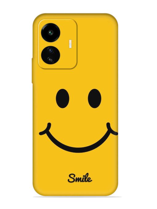 Yellow Smiley Embossed Soft Silicone Case for Iqoo Z6 Lite