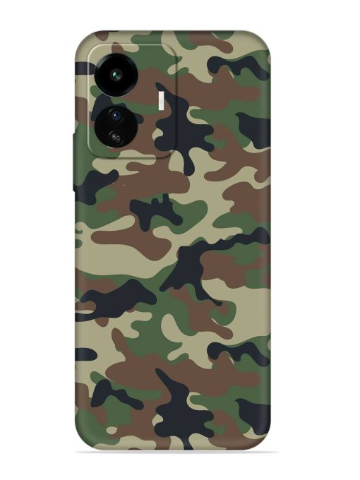 Army Military Camouflage Dark Green Embossed Soft Silicone Case for Iqoo Z6 Lite