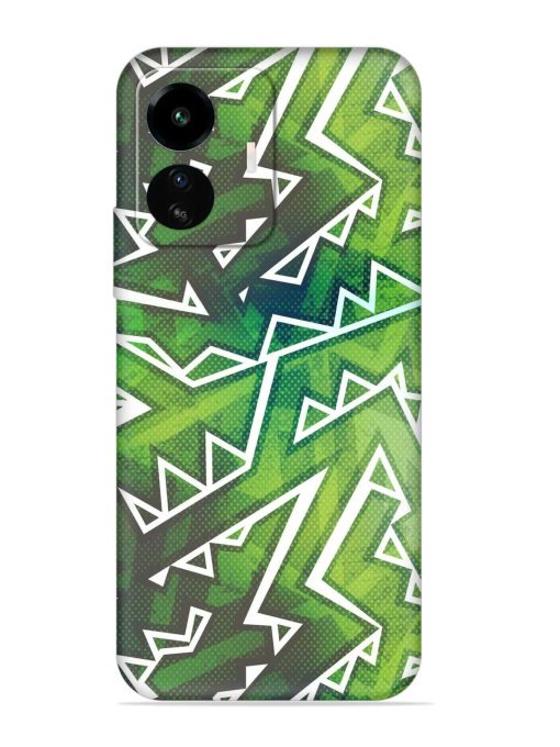 Green Graffiti Seamless Embossed Soft Silicone Case for Iqoo Z6 Lite