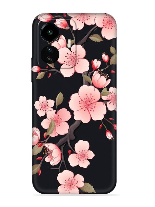 Cherry Blossom Embossed Soft Silicone Case for Iqoo Z6 Lite