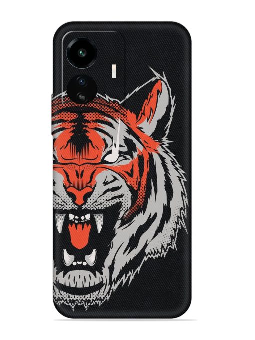 Tiger Aggression Embossed Soft Silicone Case for Iqoo Z6 Lite