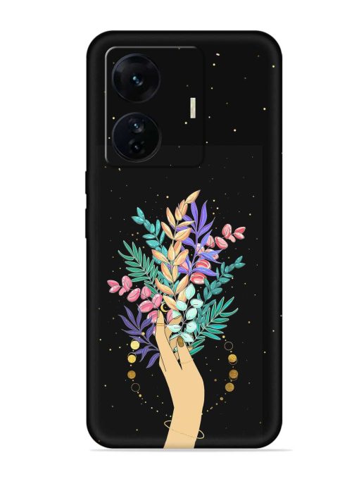 Flower On Hand Embossed Soft Silicone Case for Iqoo Z6 Pro Zapvi