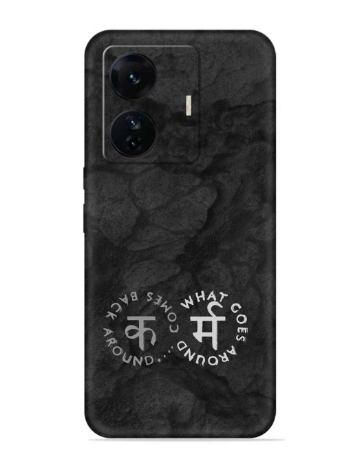 Karma Hindi Word Embossed Soft Silicone Case for Iqoo Z6 Pro Zapvi