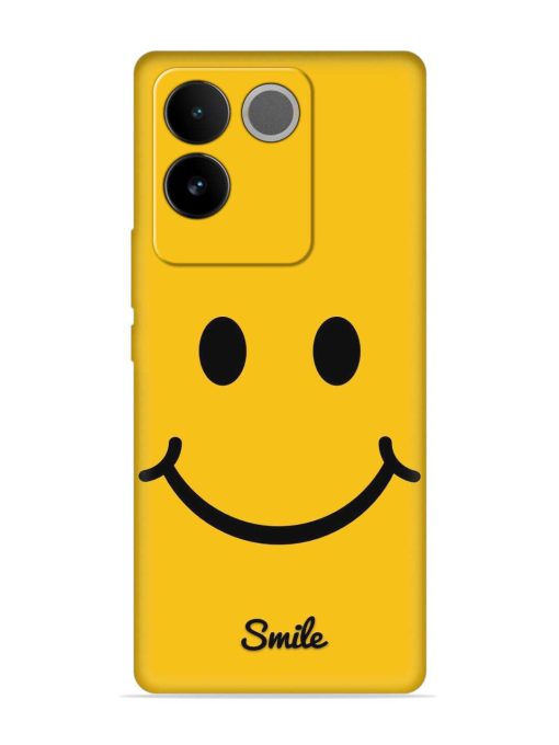 Yellow Smiley Embossed Soft Silicone Case for Iqoo Z7 Pro (5G) Zapvi