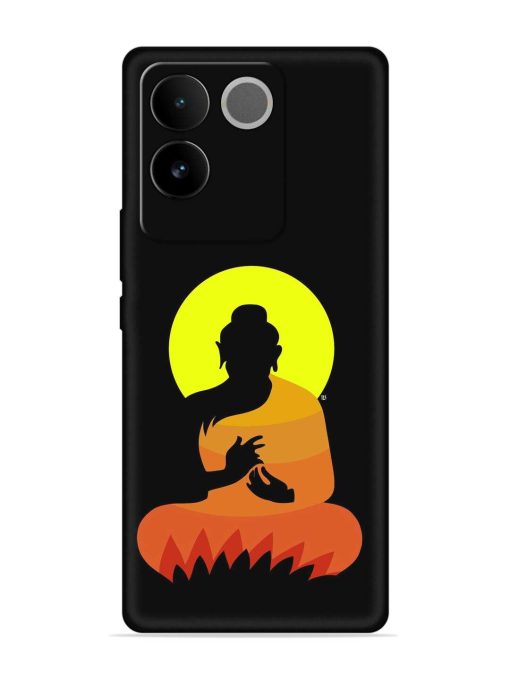 Buddha Art Black Embossed Soft Silicone Case for Iqoo Z7 Pro (5G) Zapvi