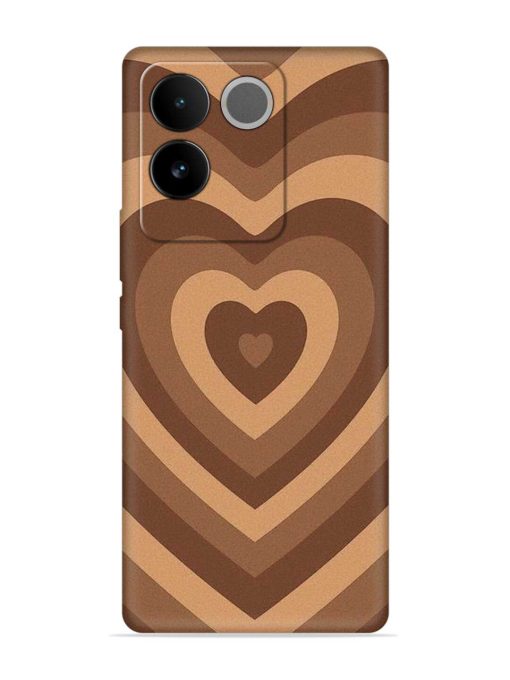 Brown Heart Embossed Soft Silicone Case for Iqoo Z7 Pro (5G) Zapvi