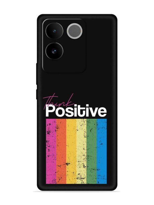 Think Positive Typography Embossed Soft Silicone Case for Iqoo Z7 Pro (5G)