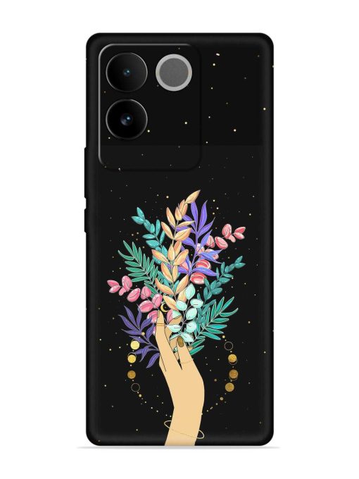 Flower On Hand Embossed Soft Silicone Case for Iqoo Z7 Pro (5G) Zapvi