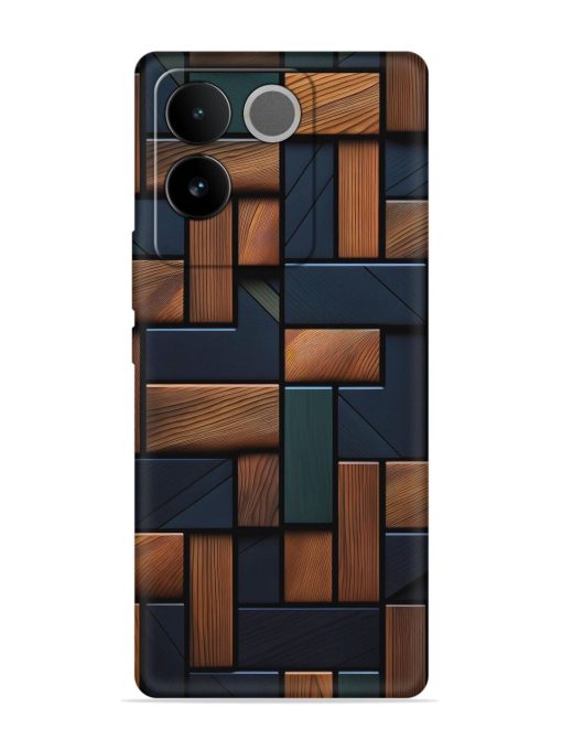 Wooden Background Cubes Embossed Soft Silicone Case for Iqoo Z7 Pro (5G)