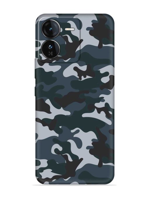 Dark Blue Army Military Art Embossed Soft Silicone Case for Iqoo Z9 (5G)