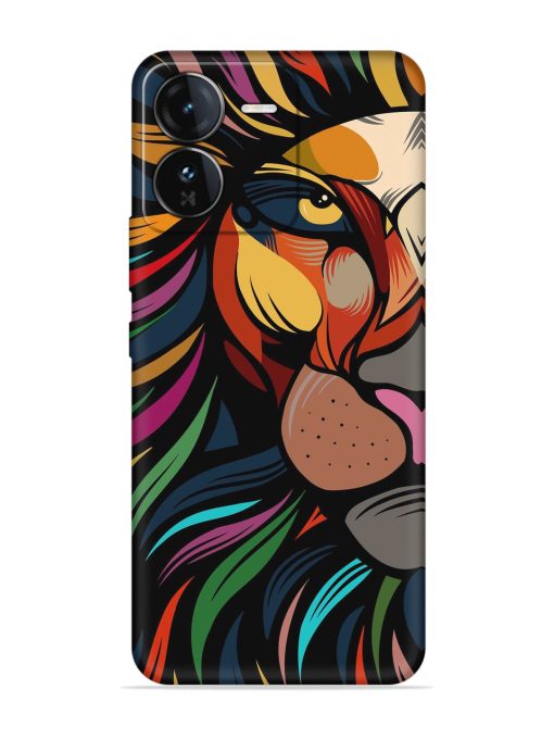 Trippy Lion Art Embossed Soft Silicone Case for Iqoo Z9 (5G)