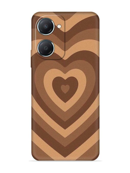 Brown Heart Embossed Soft Silicone Case for Iqoo Z9 Lite (5G)