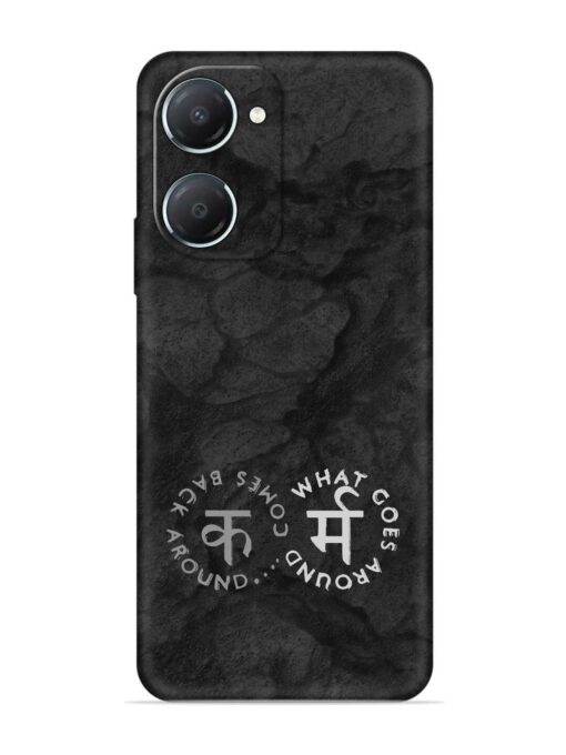 Karma Hindi Word Embossed Soft Silicone Case for Iqoo Z9 Lite (5G)