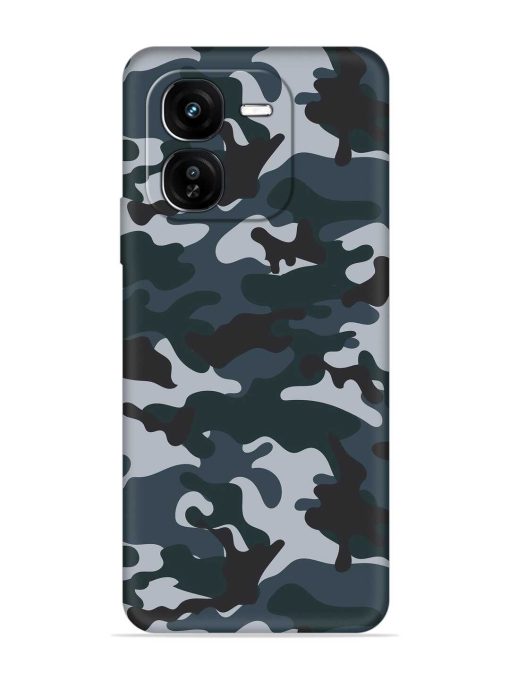 Dark Blue Army Military Art Embossed Soft Silicone Case for Iqoo Z9X (5G) Zapvi