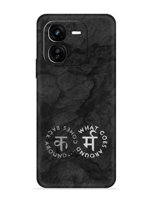 Karma Hindi Word Embossed Soft Silicone Case for Iqoo Z9X (5G)