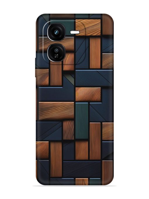 Wooden Background Cubes Embossed Soft Silicone Case for Iqoo Z9X (5G)