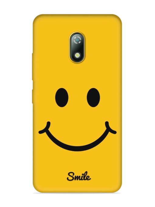 Yellow Smiley Embossed Soft Silicone Case for Itel A23 Zapvi