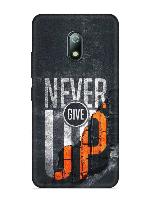 Never Give Up Embossed Soft Silicone Case for Itel A23 Zapvi